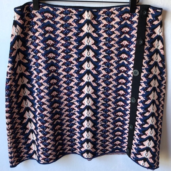 𝅺RACHEL Roy Skirt Size XXL Tribal Print Skirt & Button Detail - Picture 1 of 7